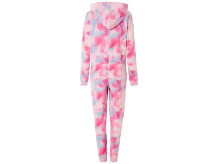 Damen Plüsch-Jumpsuit, mit Bündchen
