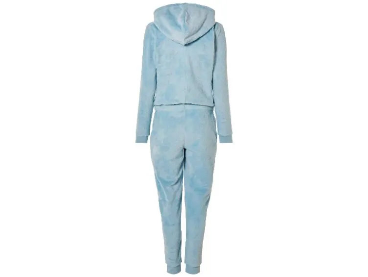 Damen Plüsch-Jumpsuit, mit Bündchen