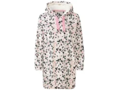 Damen Plüsch-Kleid mit Kapuze und Teddyplüsch