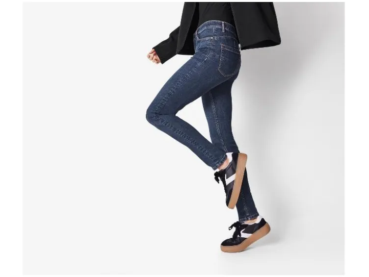 Damen Po-Push-Up Jeans, Super Skinny Fit, normale Leibhöhe