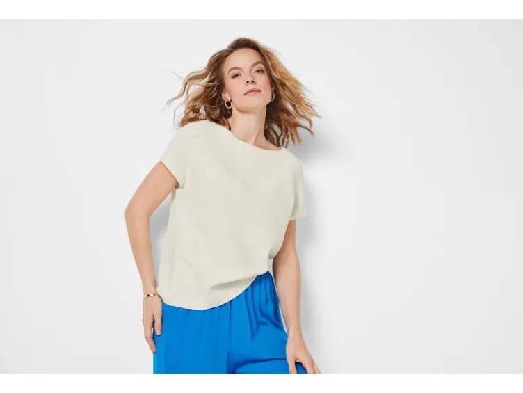 Damen Pullover, aus reiner Baumwolle