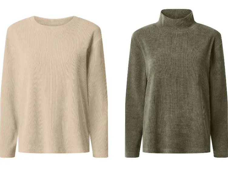 Damen Pullover im Cord-Look