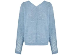 Damen Pullover, in modischem Lochstrickmuster