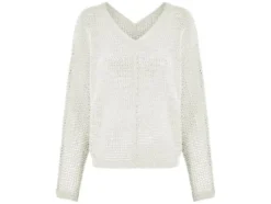 Damen Pullover, in modischem Lochstrickmuster