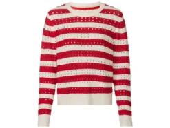 Damen Pullover in Strukturstreifen-Strick