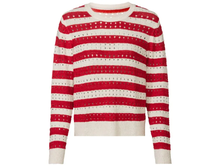 Damen Pullover in Strukturstreifen-Strick