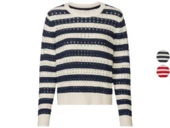 Damen Pullover in Strukturstreifen-Strick