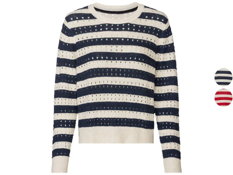 Damen Pullover in Strukturstreifen-Strick