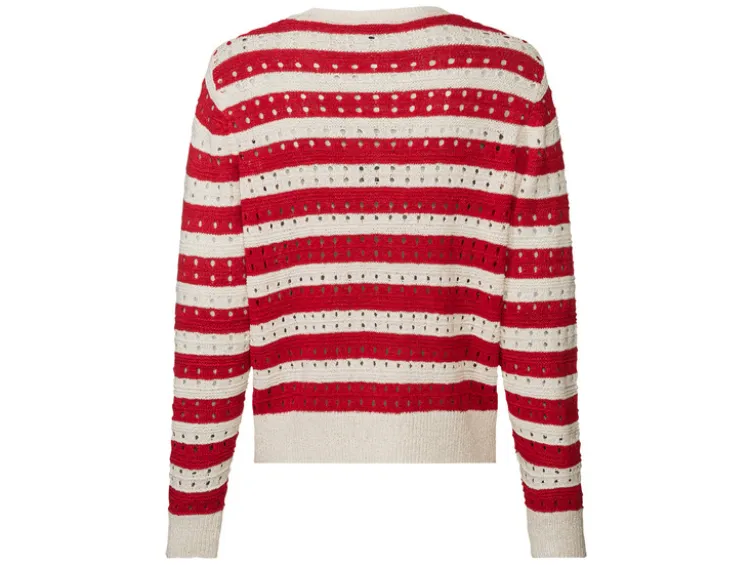 Damen Pullover in Strukturstreifen-Strick