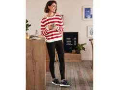 Damen Pullover in Strukturstreifen-Strick
