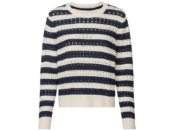 Damen Pullover in Strukturstreifen-Strick