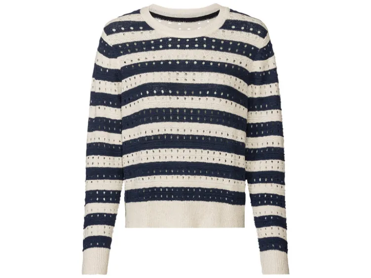Damen Pullover in Strukturstreifen-Strick