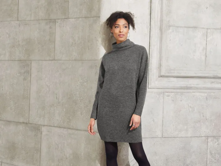 Damen Pulloverkleid, Grobstrick im Oversize-Look
