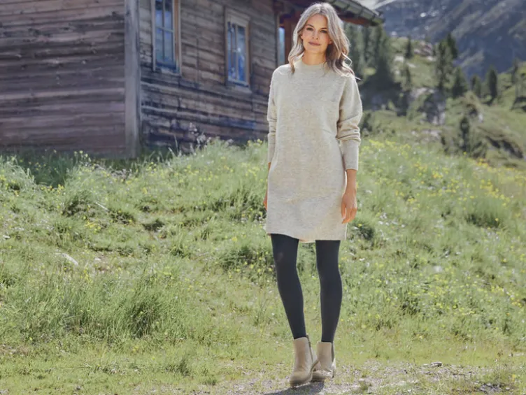 Damen Pulloverkleid, Grobstrick im Oversize-Look