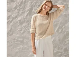 Damen Pullover mit Lochstrick