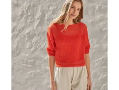 Damen Pullover mit Lochstrick