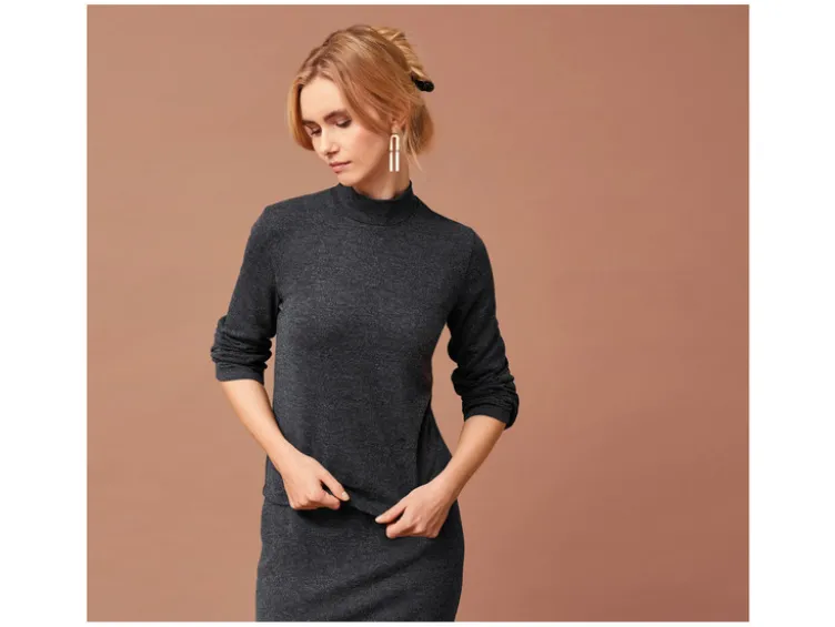 Damen Pullover, mit Stehkragen