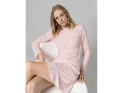 Damen Rock in modischer Wickeloptik, rosa