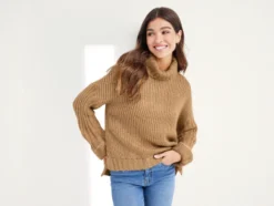 Damen Rollkragenpullover aus Grobstrick