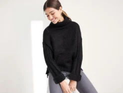 Damen Rollkragenpullover aus Grobstrick