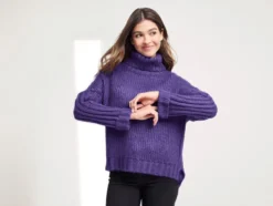 Damen Rollkragenpullover aus Grobstrick