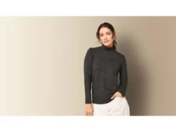 Damen Rollkragenshirt, in modischer Ripp-Qualität