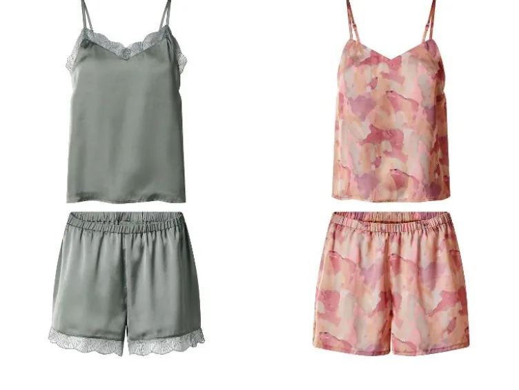 Damen Satin-Pyjama