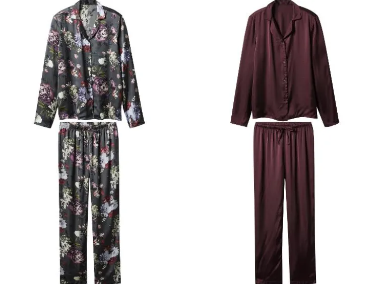 Damen Satin-Pyjama
