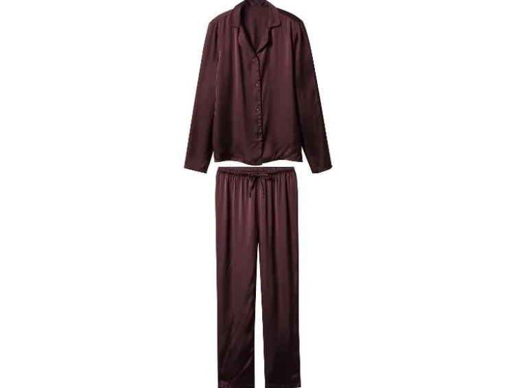 Damen Satin-Pyjama