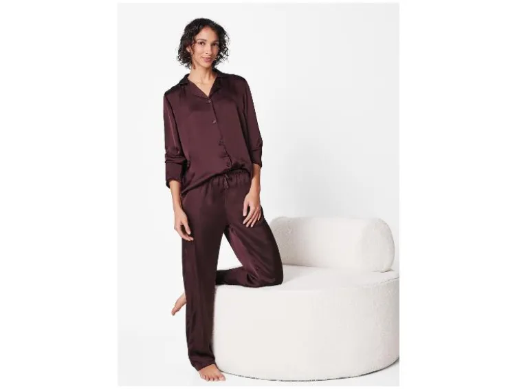 Damen Satin-Pyjama