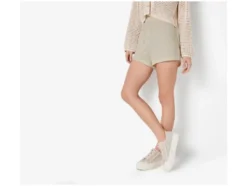 Damen Shorts, mit modischer Strickstruktur