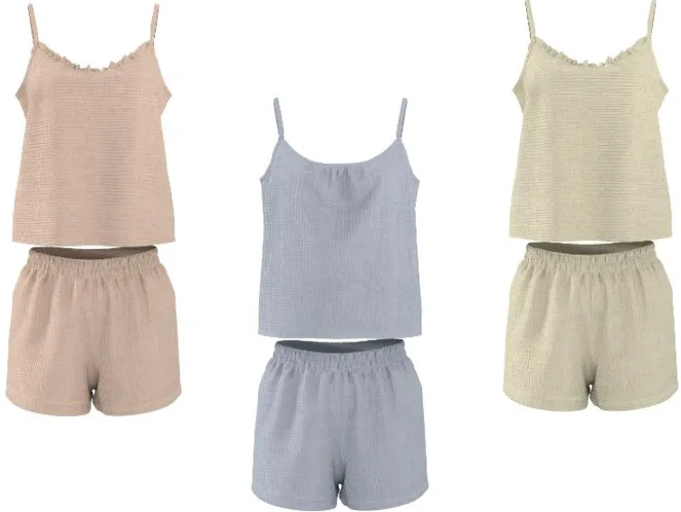 Damen Shorty Musselin-Pyjama