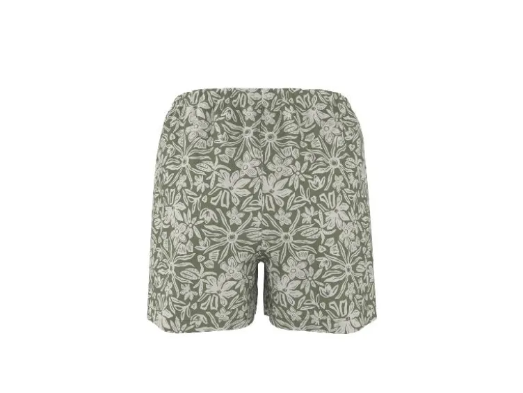Damen Shorty Pyjama mit Leinen
