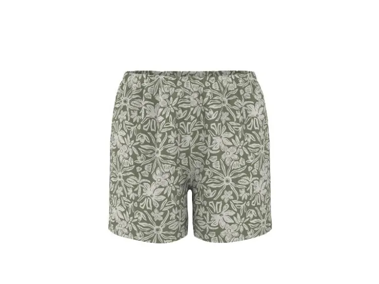 Damen Shorty Pyjama mit Leinen