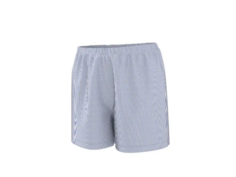 Damen Shorty Pyjama mit Leinen