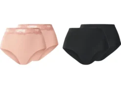 Damen Slips mit hoher Taille, 2 Stück