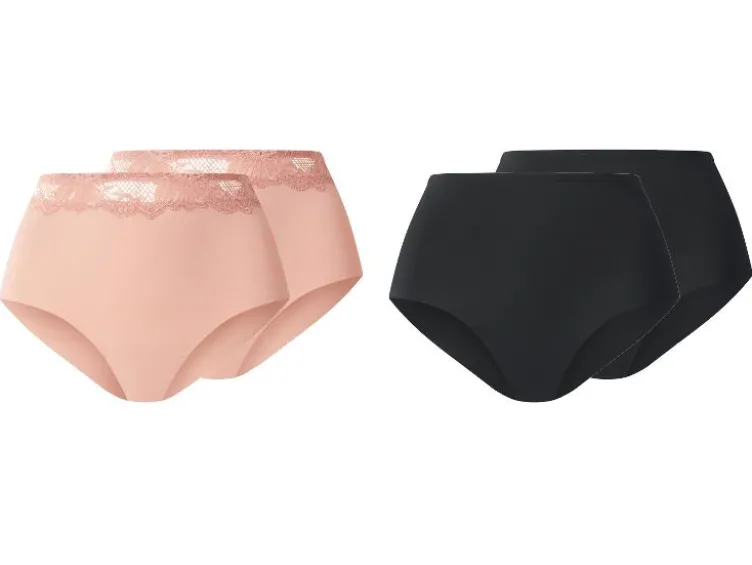 Damen Slips mit hoher Taille, 2 Stück