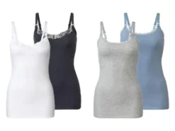 Damen Still-Tops, hoher Baumwollanteil, 2er Set