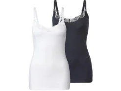 Damen Still-Tops, hoher Baumwollanteil, 2er Set
