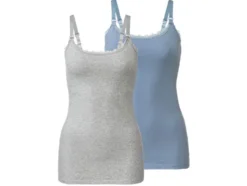 Damen Still-Tops, hoher Baumwollanteil, 2er Set