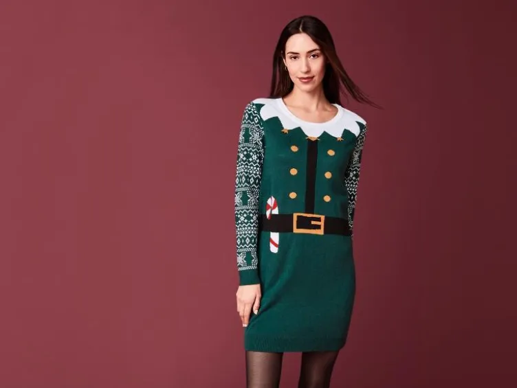 Damen Strickkleid im Weihnachtsdesign