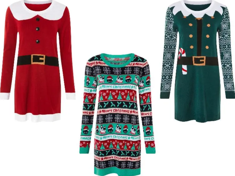 Damen Strickkleid im Weihnachtsdesign
