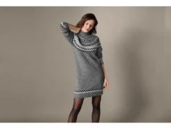 Damen Strickkleid, leger geschnitten