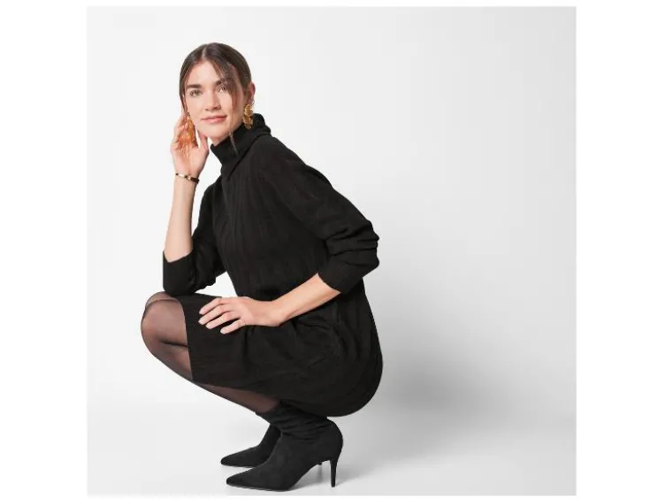Damen Strickkleid, mit recyceltem Material