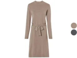 Damen Strickkleid, mit Seitenschlitzen