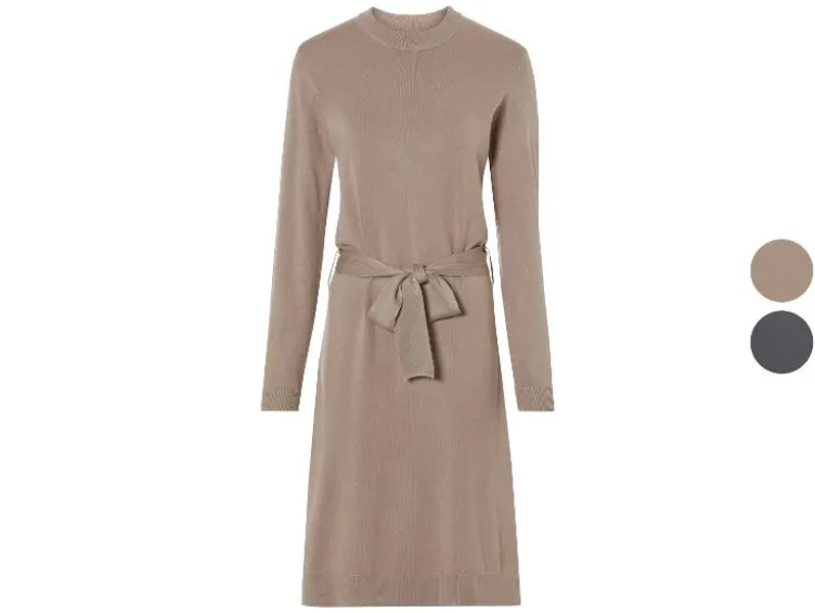 Damen Strickkleid, mit Seitenschlitzen