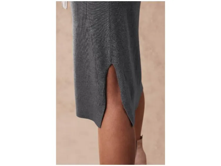 Damen Strickkleid, mit Seitenschlitzen