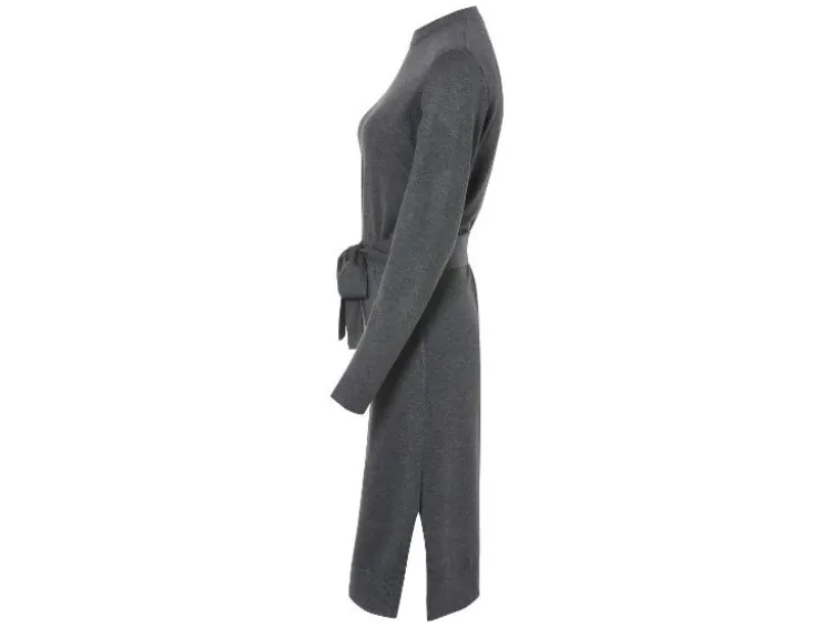 Damen Strickkleid, mit Seitenschlitzen