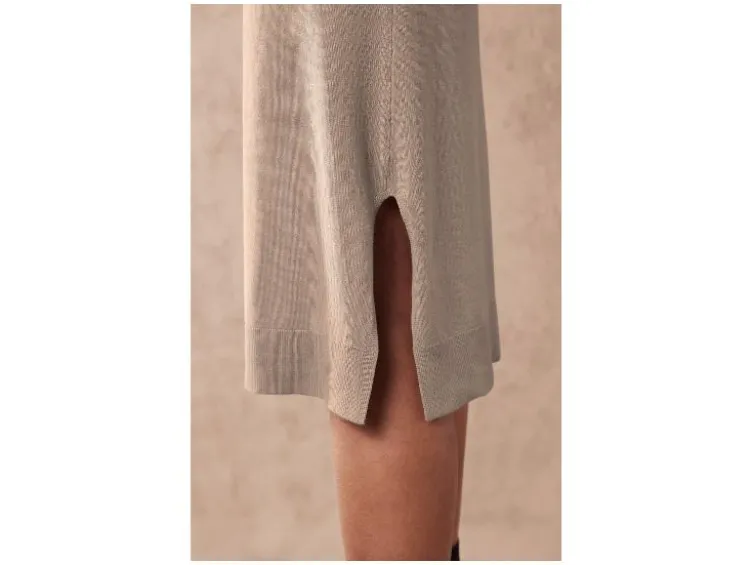 Damen Strickkleid, mit Seitenschlitzen