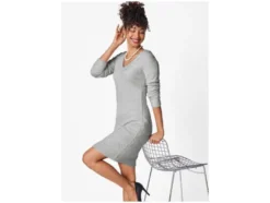 Damen Strickkleid Rippe